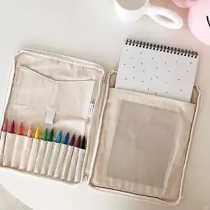 캔버스 유아 미술 아트백 크래파스 가방 화구가 화방 파우치 스케치북 용품정리함 어린이백 필통 캐리어