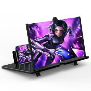 휴대폰용 20인치 화면 확대기 영화 비디오 및 게임용 팬로리 3D HD 확대 프로젝터 증폭기가 있는 폴더블 폰 스탠드 모든 스마트폰과 호환 가능
