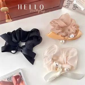 진주 시스루 머리끈 레이스 곱창 헤어 밴드 머리방울 곱창헤어악세사리 머리방울