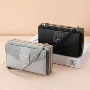 가죽 2단 지퍼 지갑 넉넉한수납 여행 가방으로도 활용 여자장지갑 여성장지갑