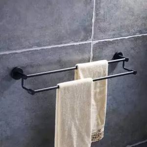 모던바쓰 2단 스텐 수건걸이(블랙) 욕실 화장실 심플 고급 홀더 거치 타월