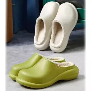 편리한 오염관리 크로스오버 통굽 라운딩 EVA털슬리퍼 털슬리퍼 겨울슬리퍼 학생슬리퍼