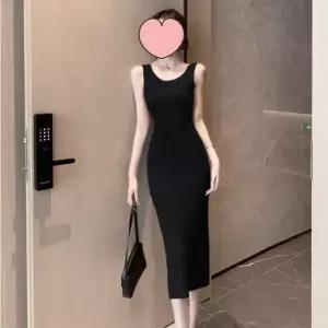 백트임 슬림핏 니트 롱드레스 SNY-0038나시원피스 단색