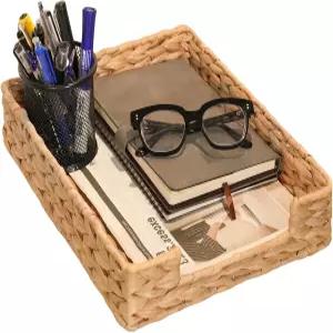 A4 파일 데스크 메일 편지지 크기의 종이 바구니 직조 정리함 잡지 보관함 사무 문서 및 보관용 핀시우리