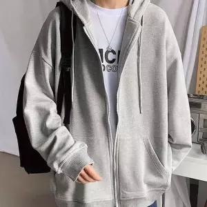 프론트 포켓 후드 스트링 남성용 집업 오버핏남자봄외투 사파리 아우터 항공점퍼 아노락바람막이 야구 잠바