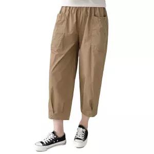 워싱 포켓주름 8부팬츠 캐주얼룩 여자 바지데일리 코디밑단 가벼운 20대 30대 신상8부 8부 여성