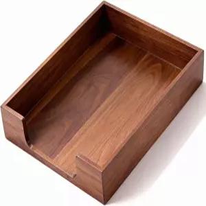 밤버 우드 레터 트레이 원목 책상 정리함 종이 문서 파일 사무용품 컬렉션 폴더 노트북 블랙 월넛