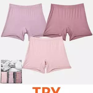 (트라이) 레이온 스판 여성 사각 드로즈 팬티 3매입 렁크트 렁크 편한 여자