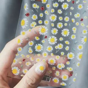 [셀러에이드]데이지 꽃 손톱 장식 봄 네일 아트 네일 데코 스티커