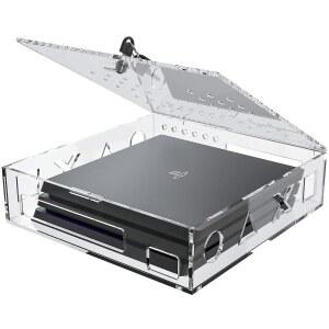 PS4 게임 콘솔용 스카이윈 아크릴 잠금 상자 - 안전하고 보호되는 공용 콘솔 플레이스테이션 슬림 프로와 호환됩니다