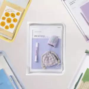 투명 클리어 스터디 파우치 1P 서류 노트 학용품 파일프린트물보관케이스 지퍼바인더 가방 외출용 지퍼형