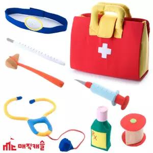의사놀이 빨강가방 (역할)헝겊완구 교구 병원 교육 봉제