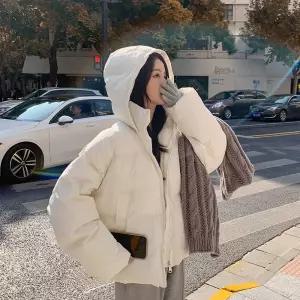 MFNC040144 - 여성 후드 하이넥 숏 패딩 점퍼 발열 겨울