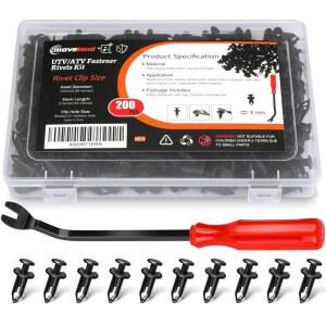 패스너 제거 도구가 있는 모 푸시 캔 클립 레인저 RZR 스포츠맨과 암 8mm 스즈키 200PCS 폴라리스 UTV 호환 테릭스