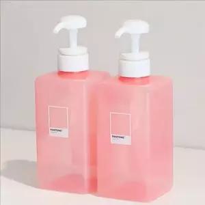 투명 샴푸 리필 용기 펌프 욕실 디스펜서 사각 바디