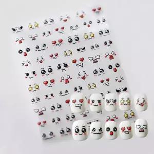 감정 표현 네일 스티커 얼굴 모양 엠보 싱글아트 데코