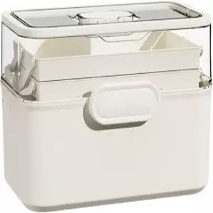 삼임 구급 정리함 다용도 보관함 손잡이 3겹 휴대용 태클 박스 바느질 용품용 아트 크래프트 케이스 의약품