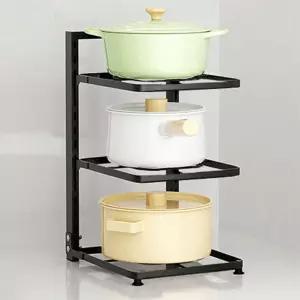 잔솔 후라이팬 3단 정리대프라이팬수납 선반 3단주방