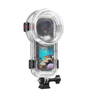 Insta360 X5 FotStdio Insta 360 X5 방수 케이스 60m/196피트 수중 다이빙 하우징 커버 보호 밀폐 쉘 사진 하우징 액션 카메라 액세서리용 인비저블 다이빙 케이스