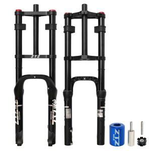 오버허브 20인치 4.0 팻 타이어 바이크 에어 서스펜션 포크 - 180mm 여행, 135mm 허브 간격, 스트레이트 튜브 MTB 수동 잠금 QR 9mm, 스노우 비치 E 바이크용 더블 숄더 자전거 프론트