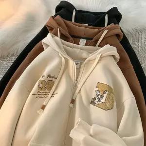 맨투맨 루즈핏 자켓 후드 집업 베이지남여공용 아우터 점퍼 간절기 레이어드 남자 여자