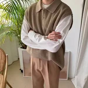 남성 티셔츠 레이어드 패션 깔끔 카라 니트 조끼여성뽀글이 뽀이양털 패딩 베스트 여름 뽀이 이너 빅사이즈