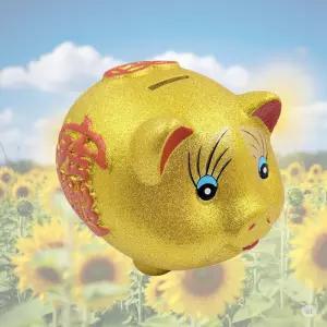 복을 불러주는 금돼지 세라믹 저통 (중형)소품 장식품 개업축하선물 집들이 새해 인테리어