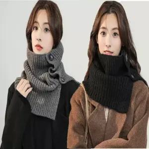 여자 겨울 니트 넥워머 단추 버튼 머플러 보온 목도리 여성넥워머 겨울넥워머 패션넥워머