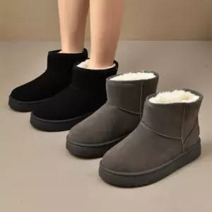 여성 베이직 숏 빅사이즈 털 안감 기모 부츠 2컬러통굽 미들 앵클 롱부츠 패딩 겨울슬리퍼 남성방한 여자워