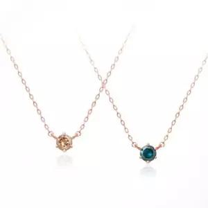 14K 로즈골드 아이리스 1부 천연 다이아몬드 목걸이