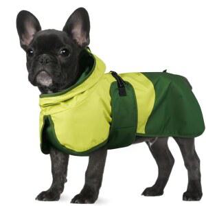 소형 대형견용 BRKURLG 비옷 후드 애완용 목줄 구멍 녹색 조절 가능 스트립 반사 폰초