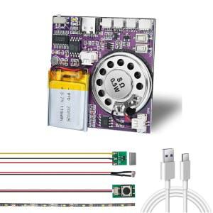 XLW 사운드 모듈 16MB 푸시 버튼 마그네트론 라이트 컨트롤 활성화 녹화 가능한 음성 사운드 칩 모듈 LED 라이트 스트립 스피커 인사말 카드 오디오북 크리스마스 선물 상자 장난감.