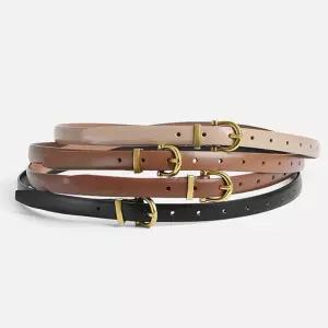 여성 클래식 스타일 정장바지 청바지 면바지 슬림 패션 벨트여자 가죽 허리띠 원피스