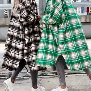 G125929 오버핏 체크 롱 남방여자 여성 셔츠