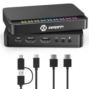 스트리밍용 제로파이 4K 캡처 카드 스트리밍 녹음용 USB 3.1 비디오 캡처 장치 PS5 Xbox OBS에서 낮은 지연 시간으로 HDR/VR 지원 PC/Mac과 호환 가능