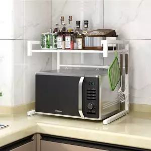 조절 가능한 전자레인지 선반 주방 정리대 3단 조립식 다용도수납대 소품랙 길이 수납장 거치대 인테리어