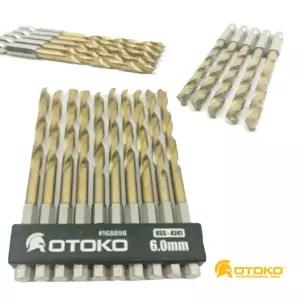 드릴기리 철 PVC 티타늄 코팅 HSS 4241 임팩비트 6.0mm 10pcs+1 팩드릴 철판 기리