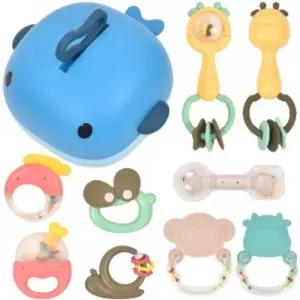 T 고래 보관함 딸랑이 치아발육기 9종 세트 xqs2029a-2 0개월 신생아 KC인증 출산 돌 선물/치아/추천/발육