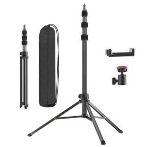 링 라이트 폰 카메라용 경량 삼각대 볼 헤드가 있는 확장 가능한 5.74피트 알루미늄 사진 조명 스탠드 틱톡 유튜브 동영상 녹화용 보호