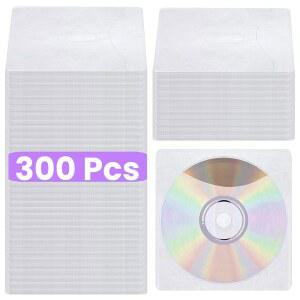 300개 CD DVD 슬리브 및 보관 바인더 디스크 케이스용 양면 리필 플라스틱 보호 교체용 홀더
