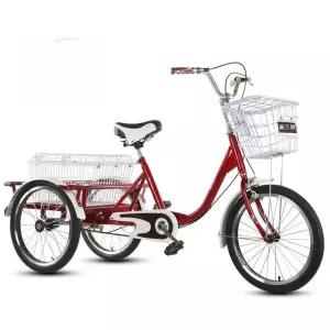 성인세발자전거 어르신 바구니 어른 마실용 성인용 등받이 와인