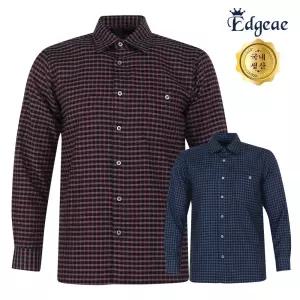 엣지애 남성 봄가을 체크 풀오픈 카라셔츠 MCTF5DJ5570 남방 긴소매 예쁜