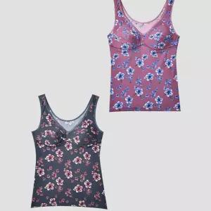 여성스러운 디자인 기모 노몰드 브라런닝꽃무늬 선물용 겨울 나시 브래지어 여자 러닝 예쁜 플라워