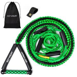 SETYPARY 25피트 웨이크서프 로프와 핸들, 플로팅 웨이크 서핑, 6섹션 탈착식 서핑 토우