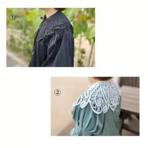 버터플라이 크로쉐 숄더 케이프 어깨 스카프 2종 레이스스카프 뜨게문양 뜨개니트