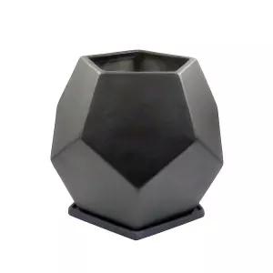 모던 수지 (미니) 오각화분 블랙 23x23cm분재 예쁜 예쁜사각 토기 도기 흙화분 수공예 감성