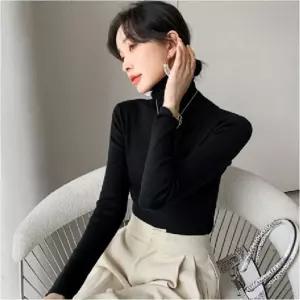 슬림핏 폴라넥 긴팔 니트터틀 목티 포근한 클래식 터틀셔츠 여성 이너 니트