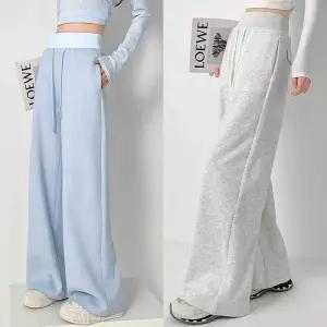 여성 와이드핏 밴딩 쭈리 롱트레이닝 팬츠 스웨트 루즈 편안한바지 데일리룩 스트링 기장 꾸안꾸 집콕 마실