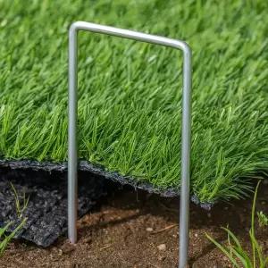 U자형 잔디밭 부직포 고정핀 100P (15cm)원예 농사 흙막이 철근 제초 정원 땅속 땅꽂이 지지대 해충 강철