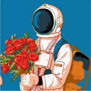 하모니아트 DIY 유화그리기 세트 20x20 우주인페인팅 그리기 DIY명화그리기 그림그리기 DIY키트 취미생활